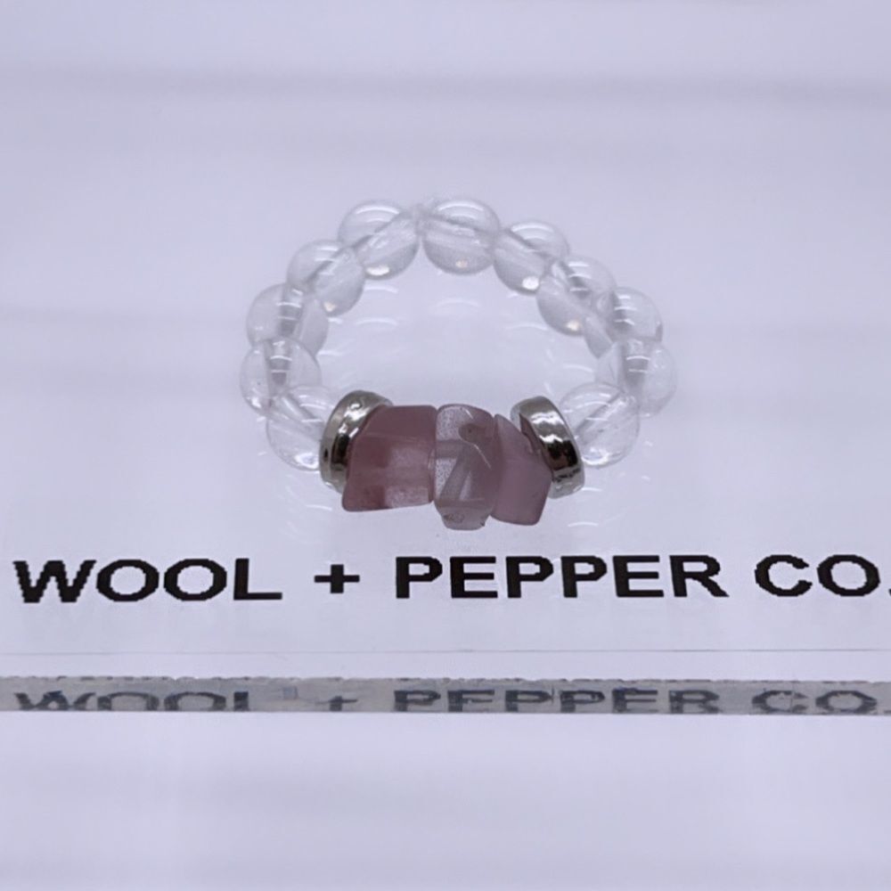 NWT Wool + Pepper Co. Amethyst & Clear Ring